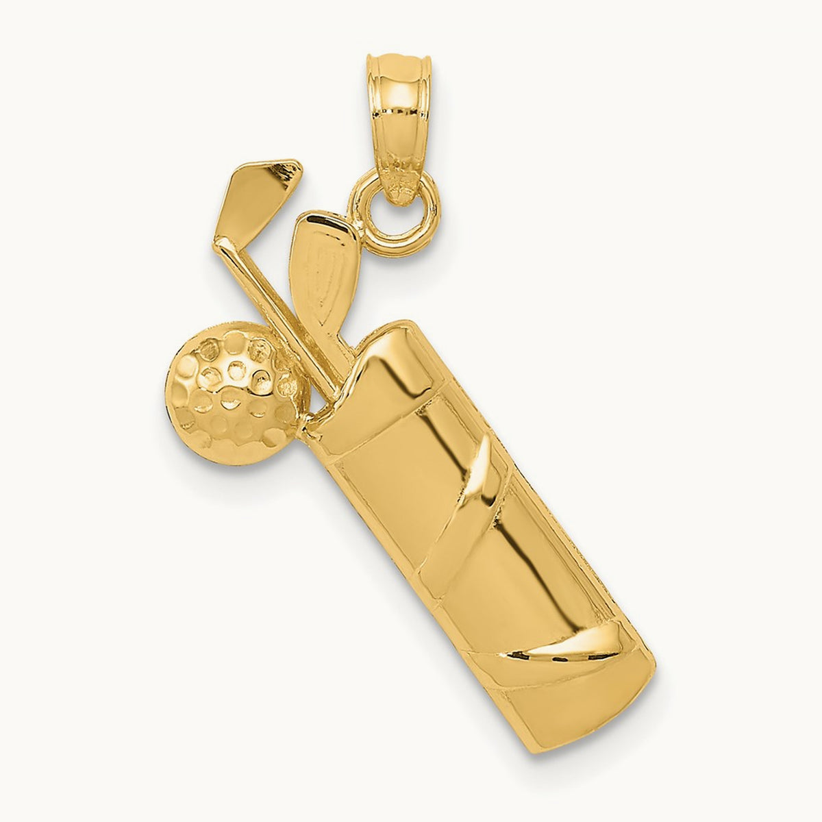 Polished Golf Bag Charm, 14K