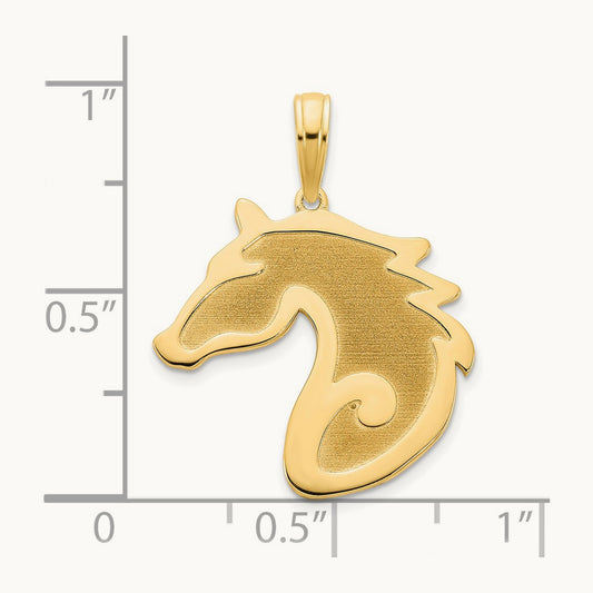 Sandblasted Horse Head Charm — 23mm