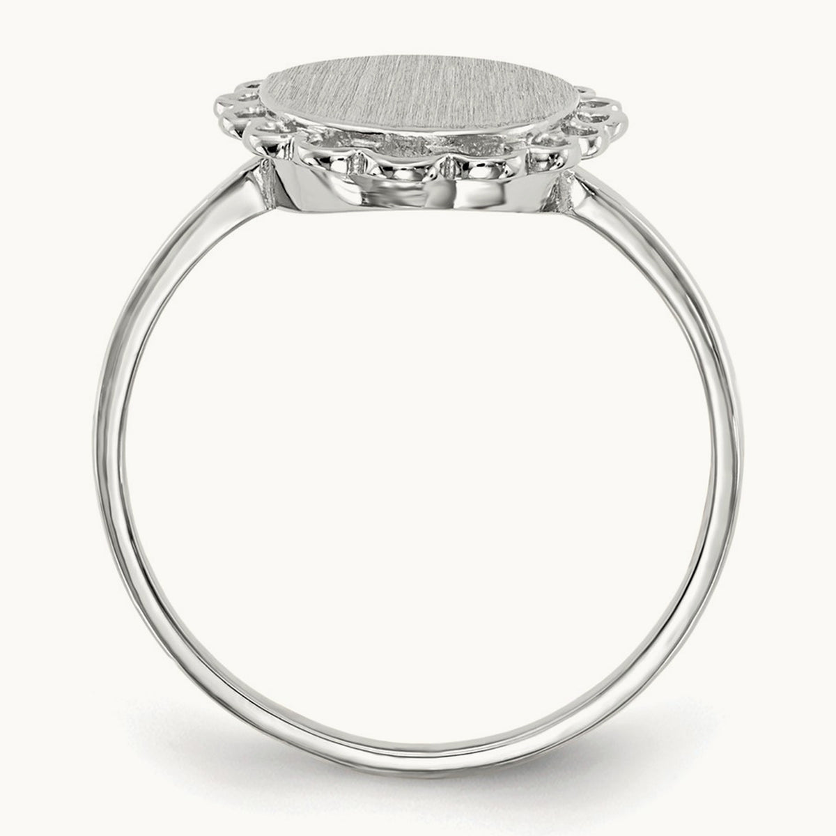 9.0x11. Open Back Signet Ring, 5mm, 14K White Gold