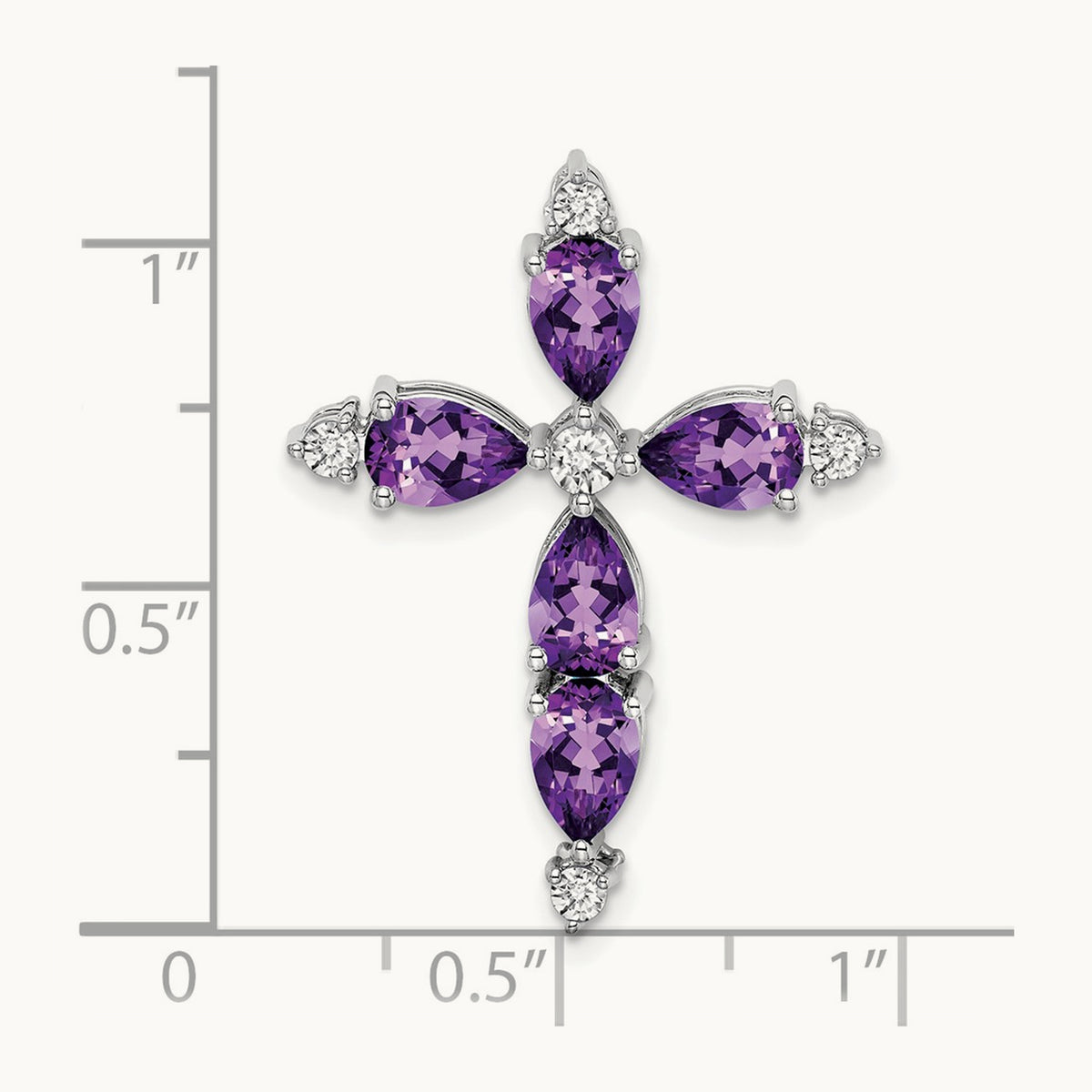 Amethyst and Diamond Cross Chain Slide — photo set