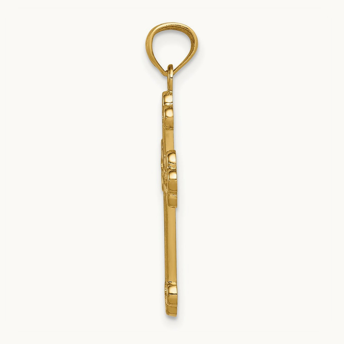 Budded Cross Pendant, 14K