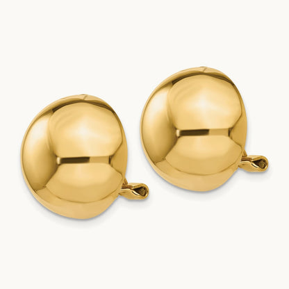 Omega Clip Half Ball Non-pierced Earrings — 16mm