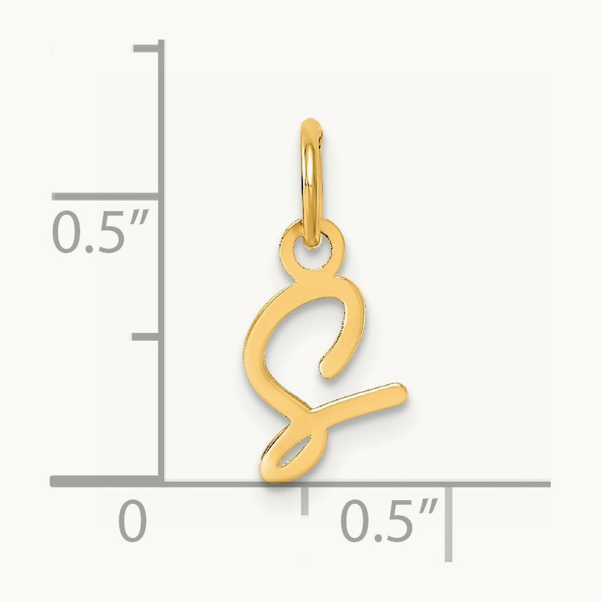 Uppercase Initial Charm — 14K Yellow Gold, S