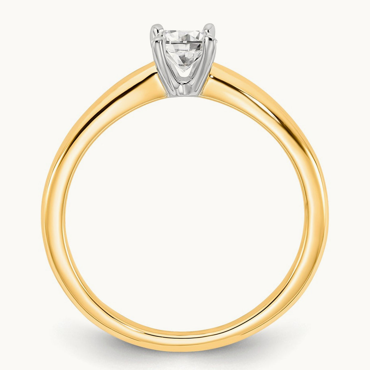 Oval Solitaire Engagement Ring, 0.50-5.00 ct tw Lab-Grown Diamond — 1/2 ct, 14K Two-Tone