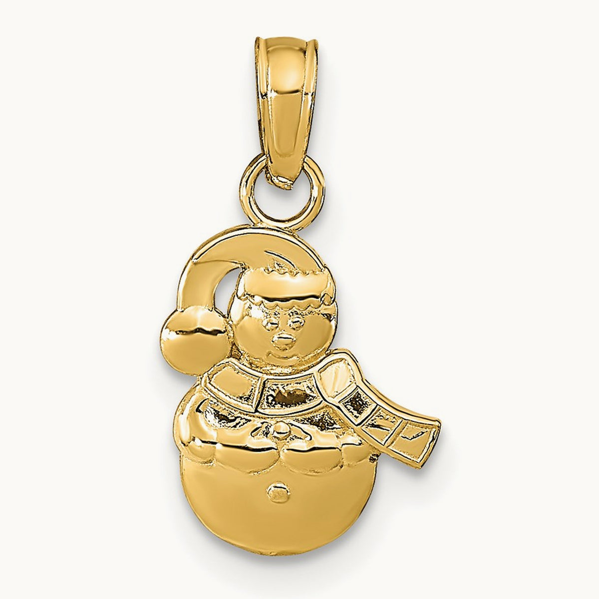 Snowman Charm — 14K Yellow Gold