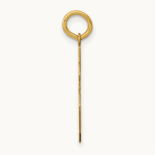 Medium Polished Number 16 Charm, 14K