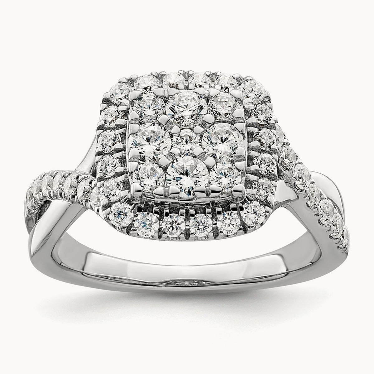 Cluster Engagement Ring, 1.00 ct tw Lab-Grown Diamond