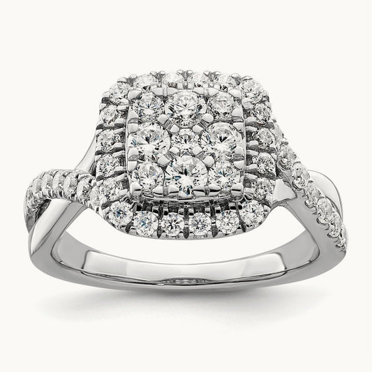 Cluster Engagement Ring, 1.00 ct tw Lab-Grown Diamond