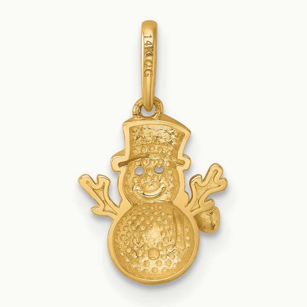 Madi K Polished Snowman Pendant, 14K