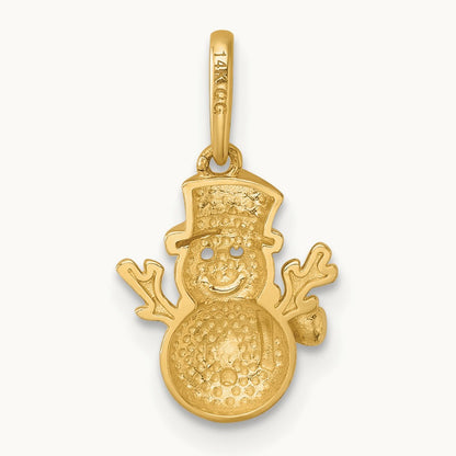 Madi K Polished Snowman Pendant, 14K