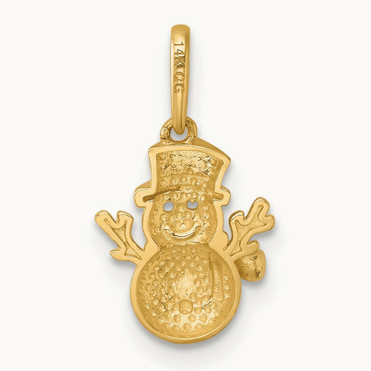 Madi K Polished Snowman Pendant, 14K