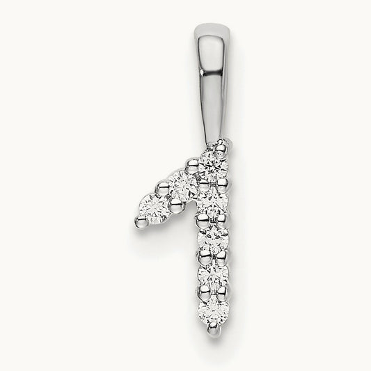 Diamond Number 1 Pendant — 14K White Gold, 13mm
