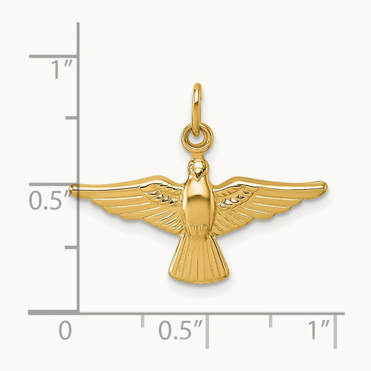 Polished Dove Pendant, 14K