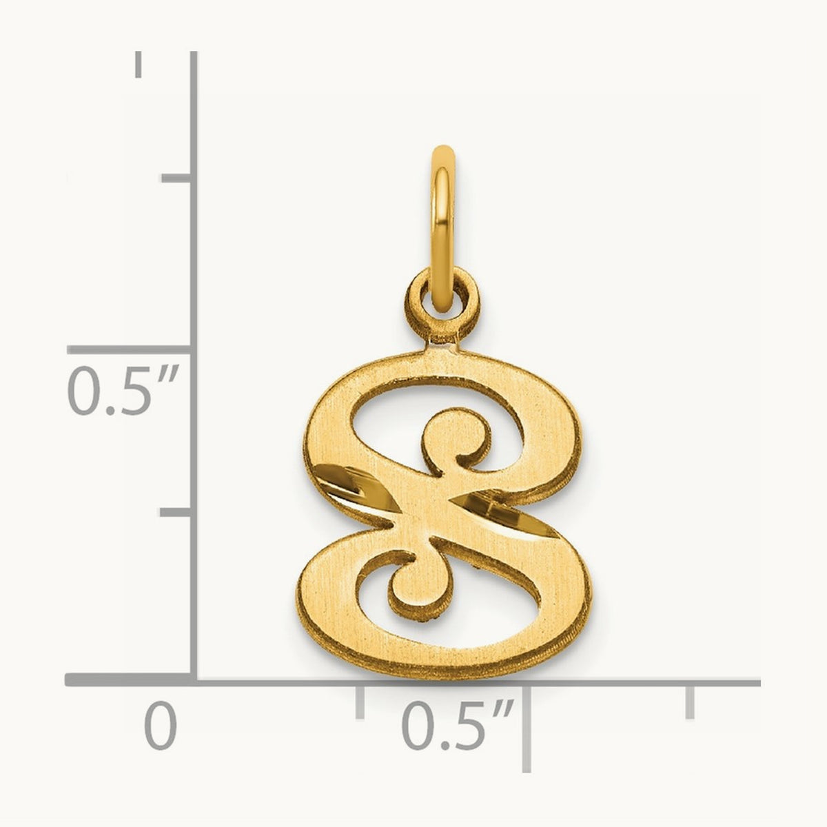 Diamond-cut Initial Charm — 14K Yellow Gold, S