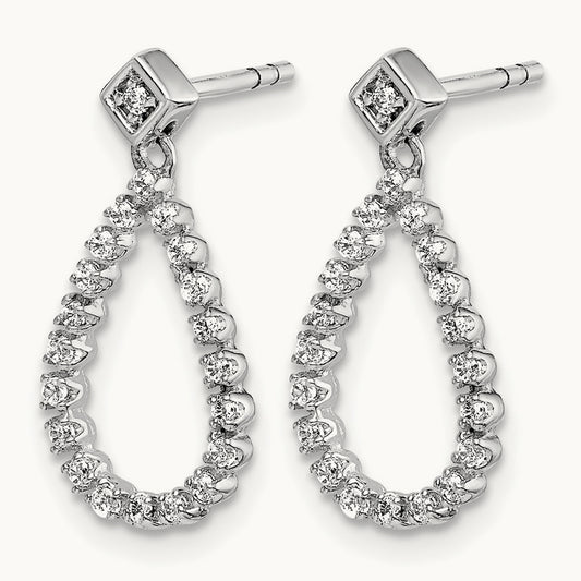 Dangle Teardrop Post Earrings, 0.25 ct tw Lab-Grown Diamond