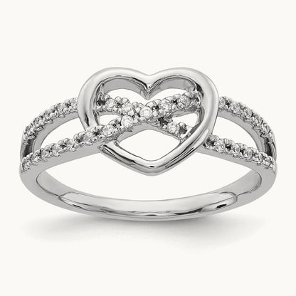 Diamond Heart Ring, 14K White Gold