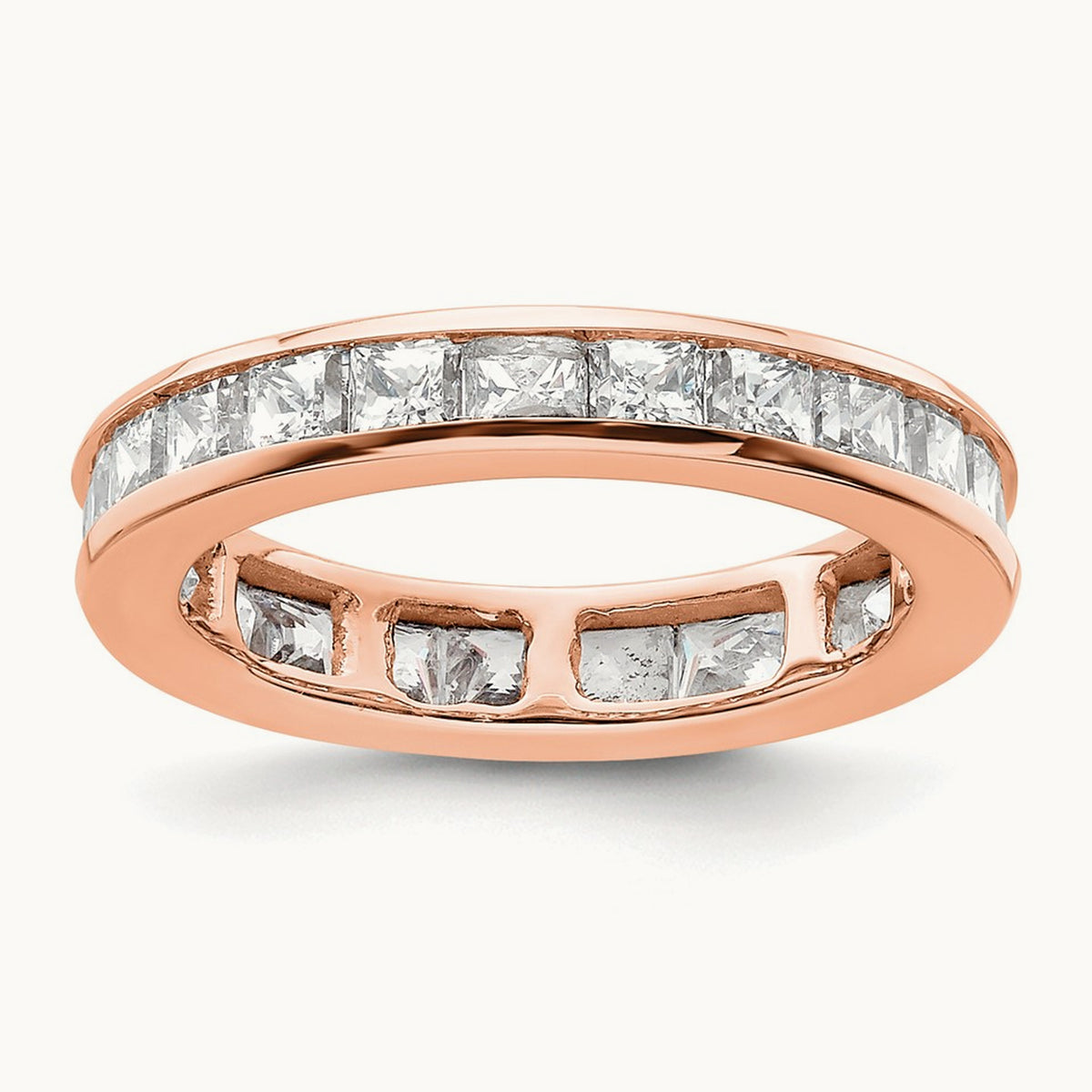 Polished Princess Channel Set Diamond Eternity Band, 2.00 ct tw — 14K Rose Gold
