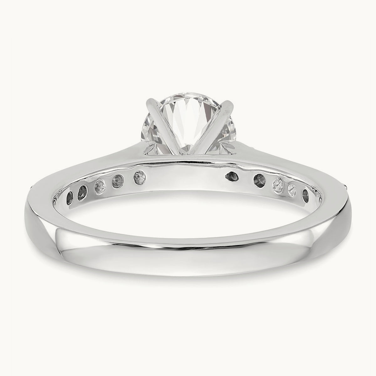 Semi-Mount Peg Engagement Ring, 0.15-0.25 ct tw Lab-Grown Diamond — 1/4 ct, VS/SI (Great), 14K White Gold