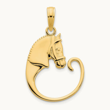 Horse Pendant, 14K