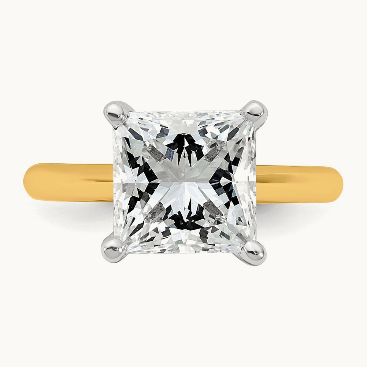 Princess 8X Ring, 4.00 ct tw Lab-Grown Diamond — 14K Two-Tone