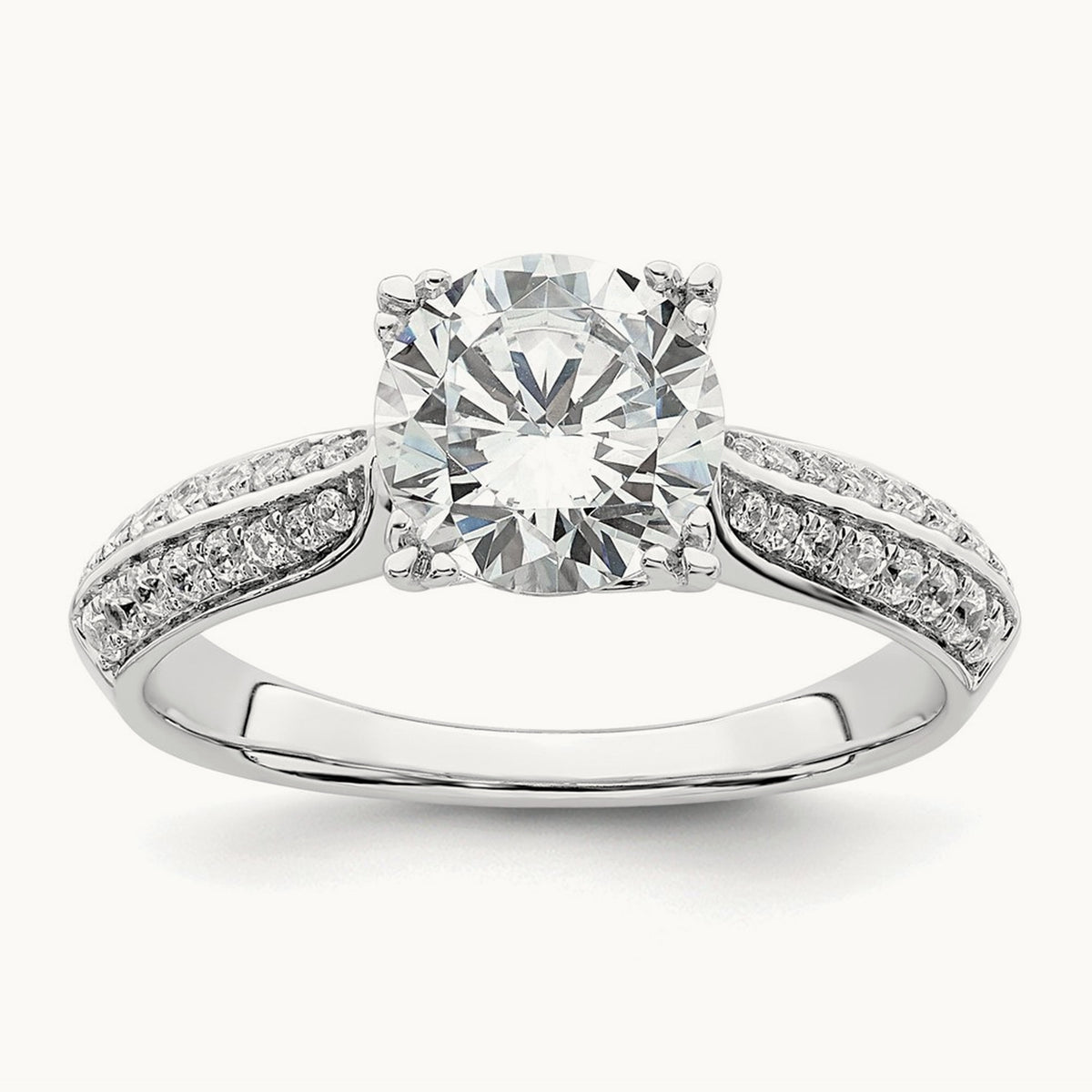 Round Semi-Mount Engagement Ring — 1 1/2 ct, 7
