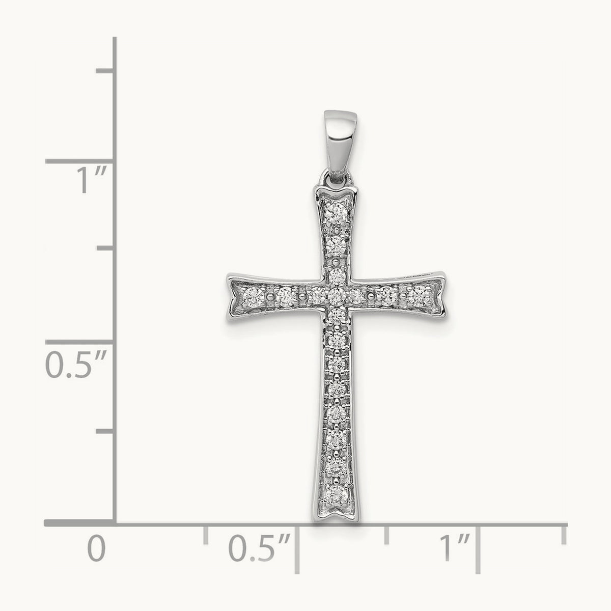 1/5ct. Diamond Cross Pendant — 14K White Gold