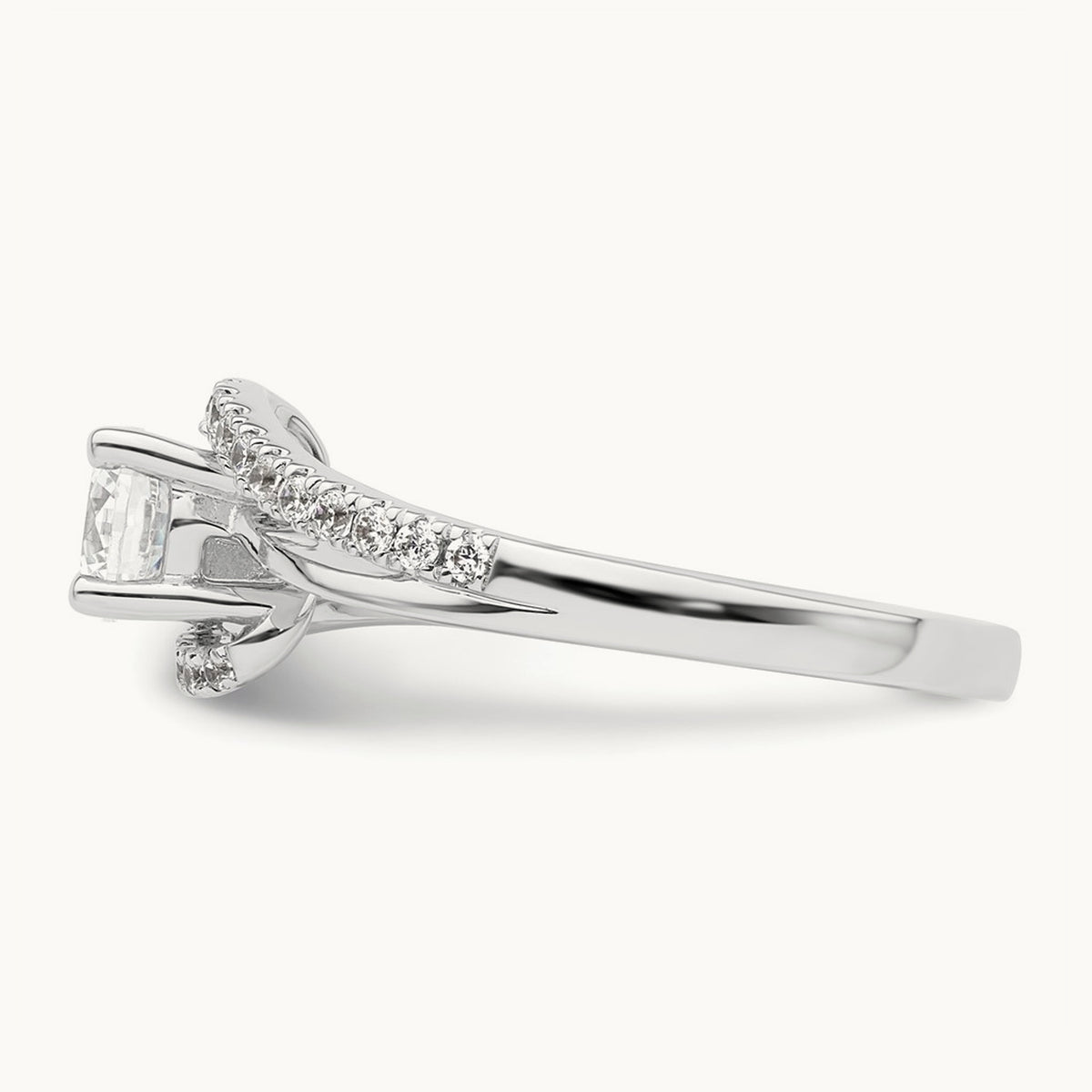 Round Semi-Mount Bypass Engagement Ring — 1/4 ct, 7