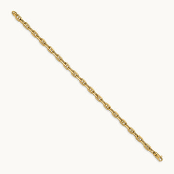Hand-polished Fancy Link Bracelet — 14K Yellow Gold