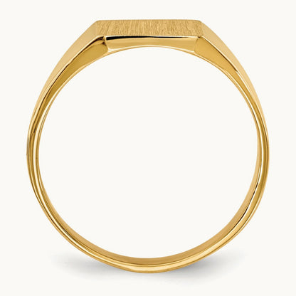 8.5x9. Closed Back Signet Ring, 0mm, 14K