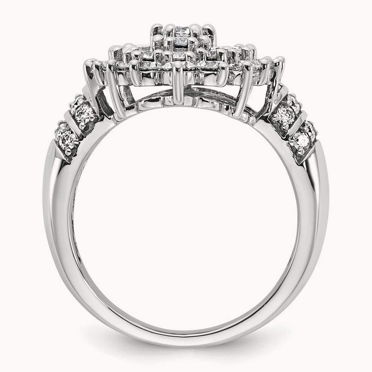 Cluster Fashion Ring, 2.50 ct tw Lab-Grown Diamond — 14K White Gold