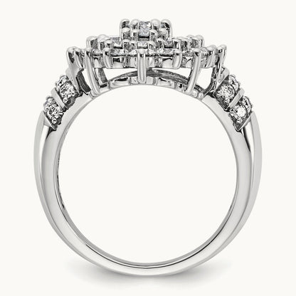 Cluster Fashion Ring — 14K White Gold, 7