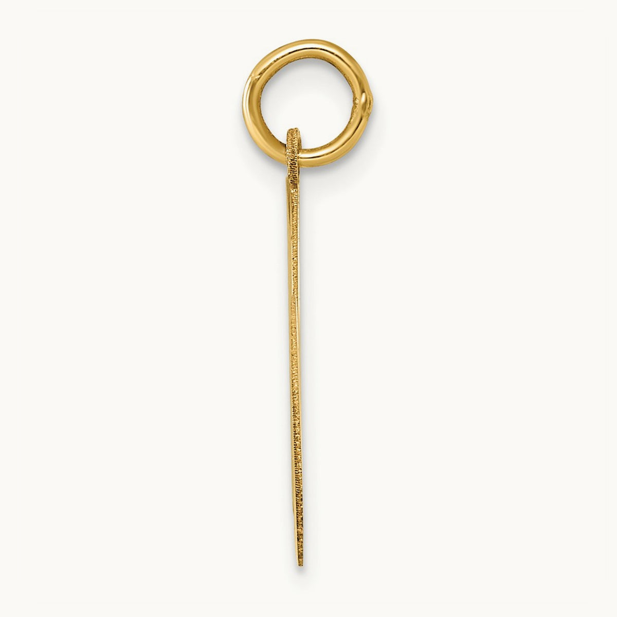 Large Fancy Script Initial Charm — 14K Yellow Gold, M