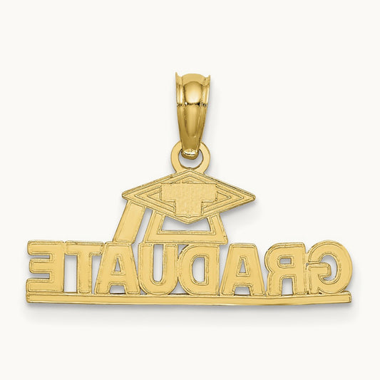 Polished GRADUATE Under Cap Charm, 14K