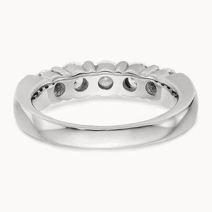 5-Stone Diamond Band, 14K White Gold