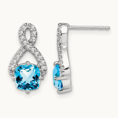 Blue Topaz and Diamond Earrings — photo set