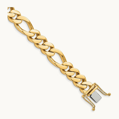 Hand Polished Fancy Link Bracelet, 11.8mm, 14K