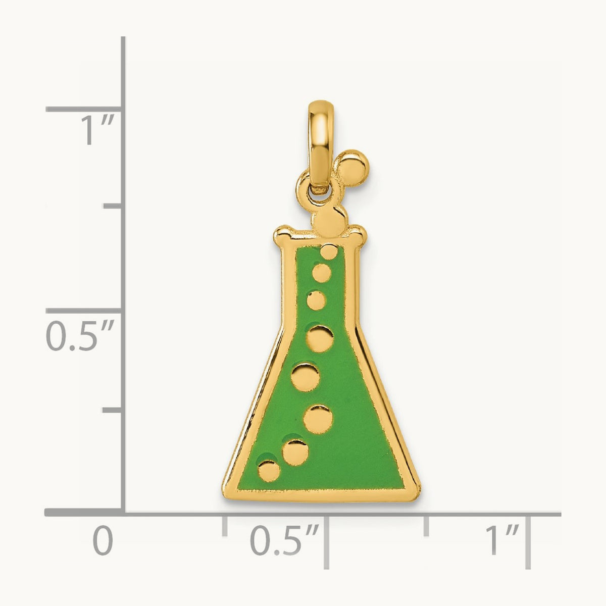 Polished Erlenmeyer Flask Pendant, 14K