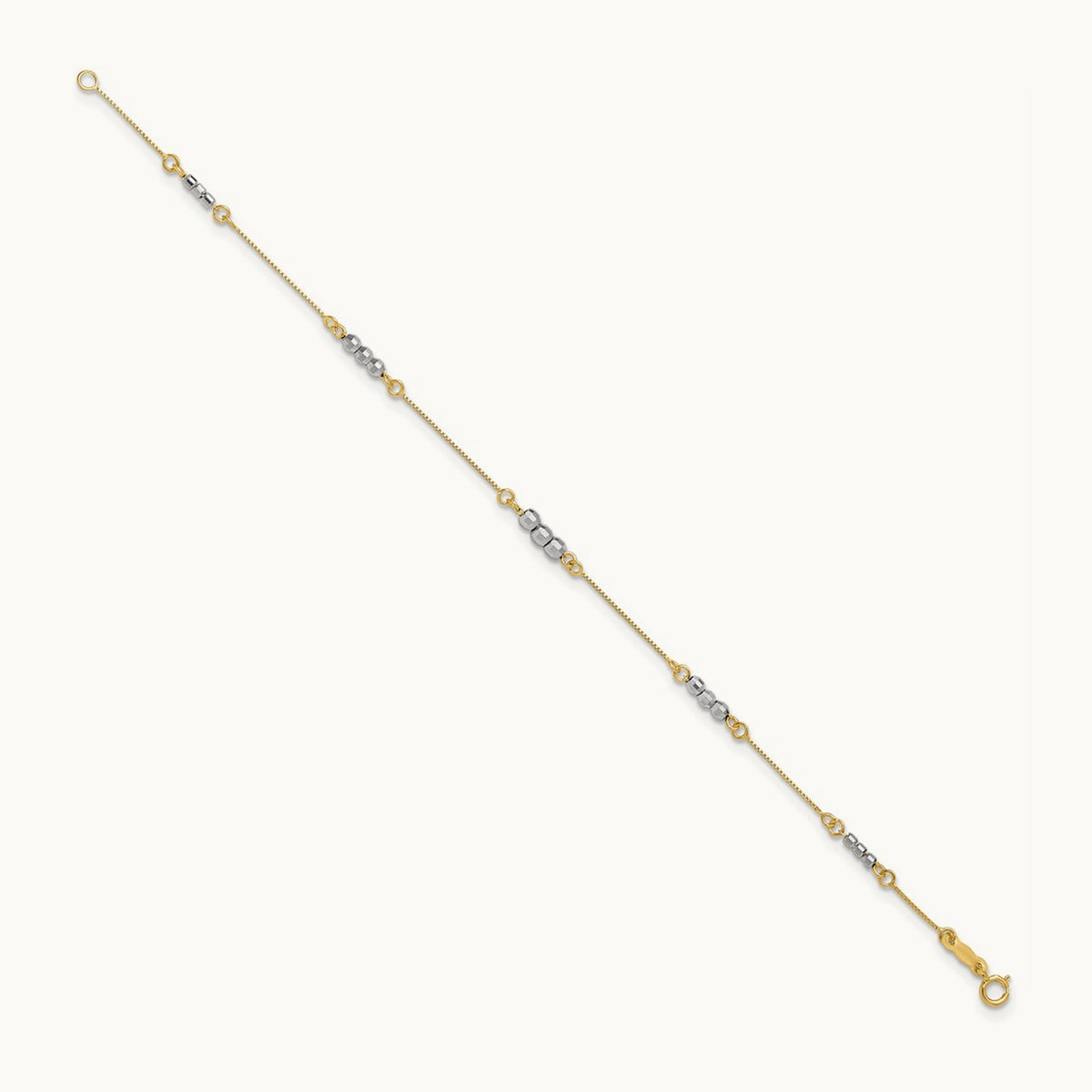 Mirror Beaded Bracelet, 14K Two-tone