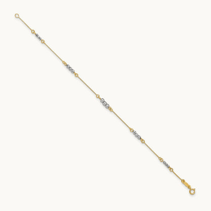 Mirror Beaded Bracelet, 14K Two-tone