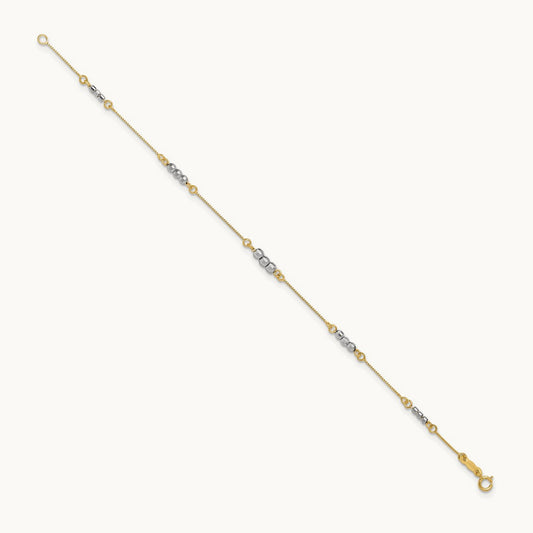 Mirror Beaded Bracelet, 14K Two-tone