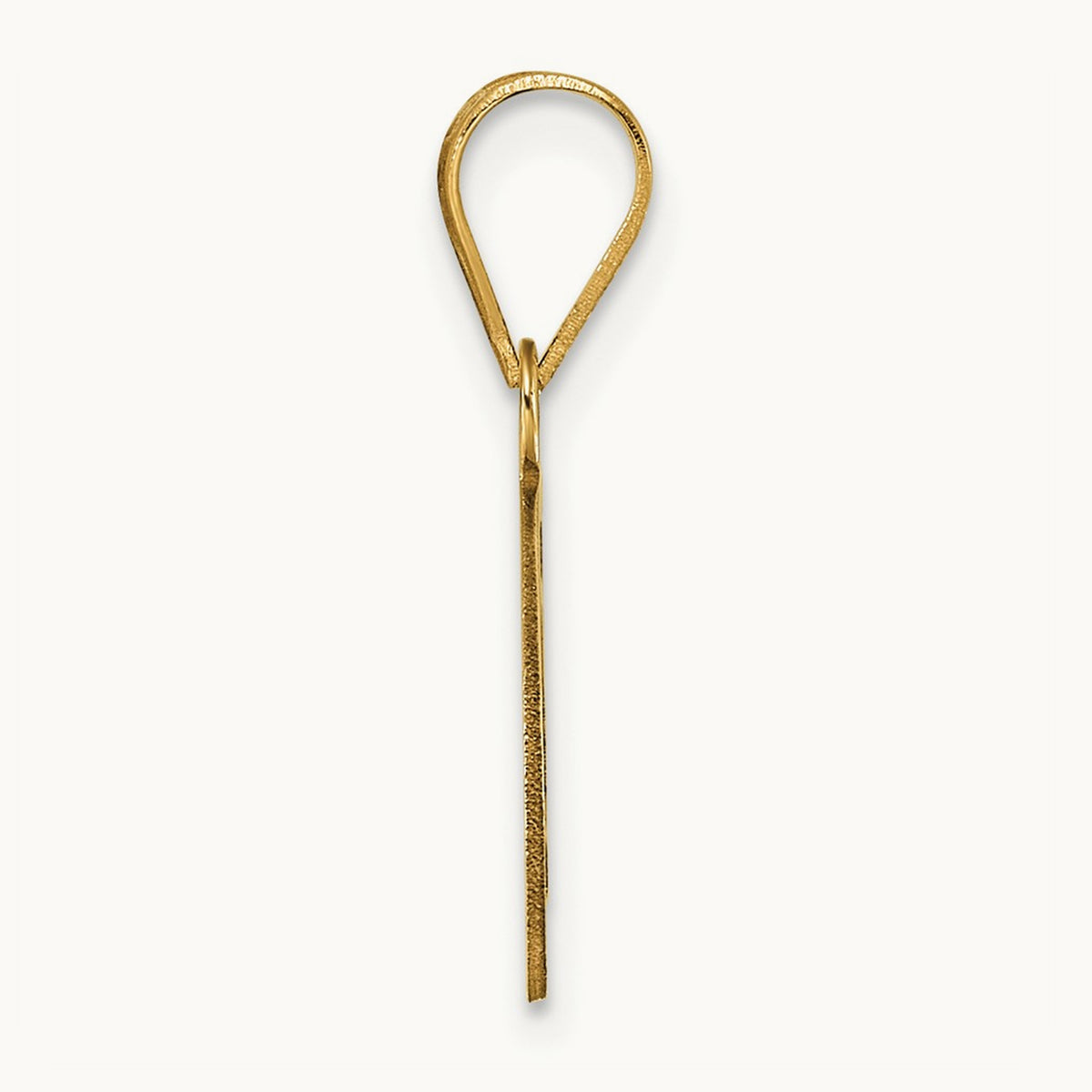 Polished Script Initial Pendant — 14K Yellow Gold, C