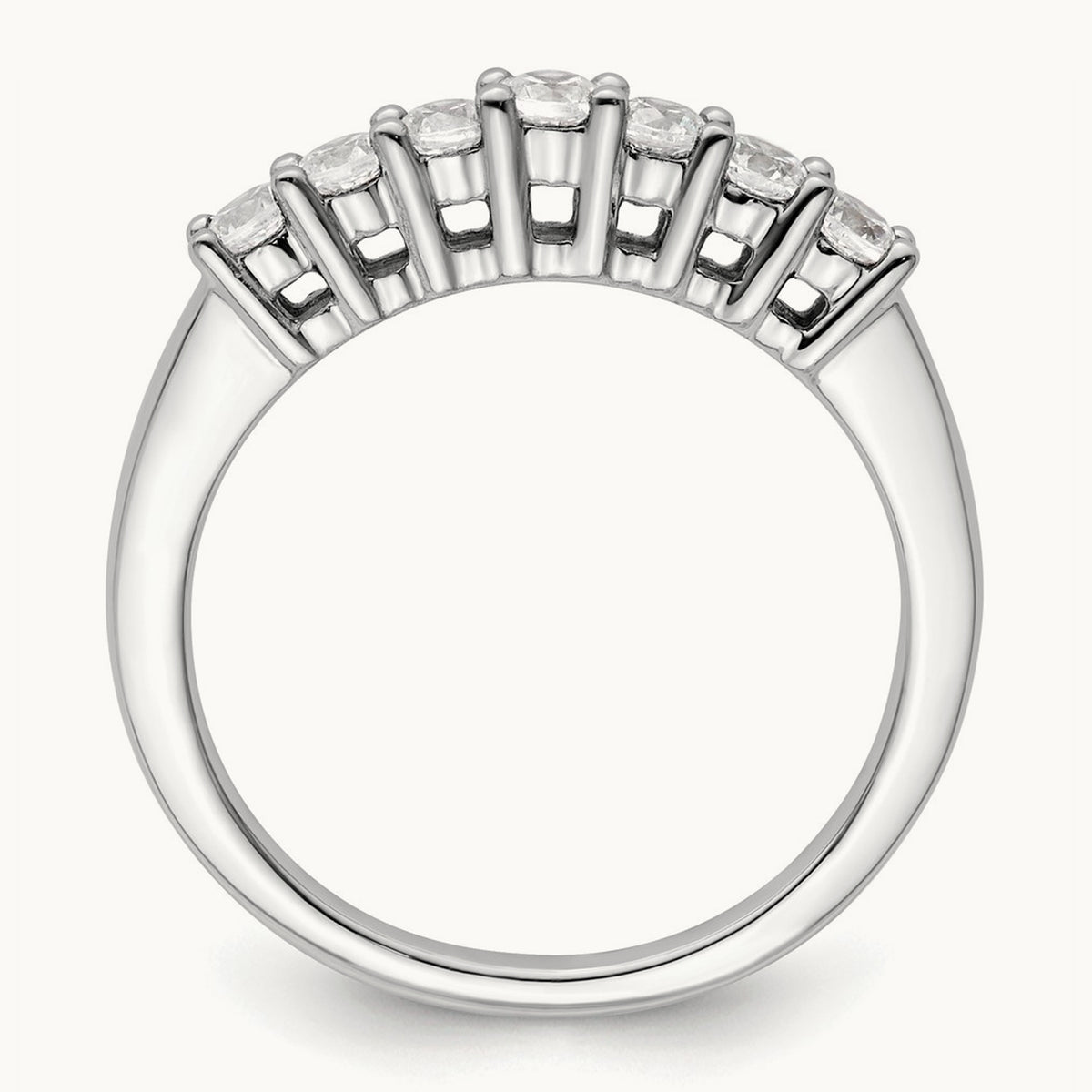 7-Stone Diamond Band, 14K White Gold