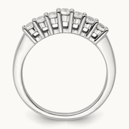 7-Stone Diamond Band, 14K White Gold