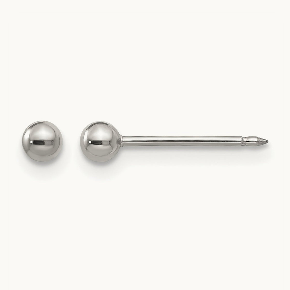 Inverness Stainless Steel Polished Ball Post Earrings — 3mm