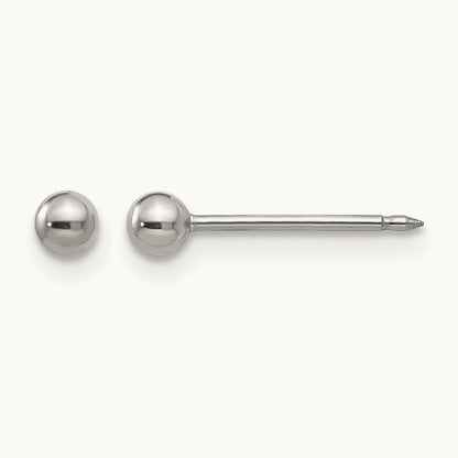 Inverness Stainless Steel Polished Ball Post Earrings — 3mm