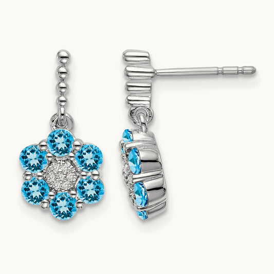 Blue Topaz and Diamond Earrings — photo set