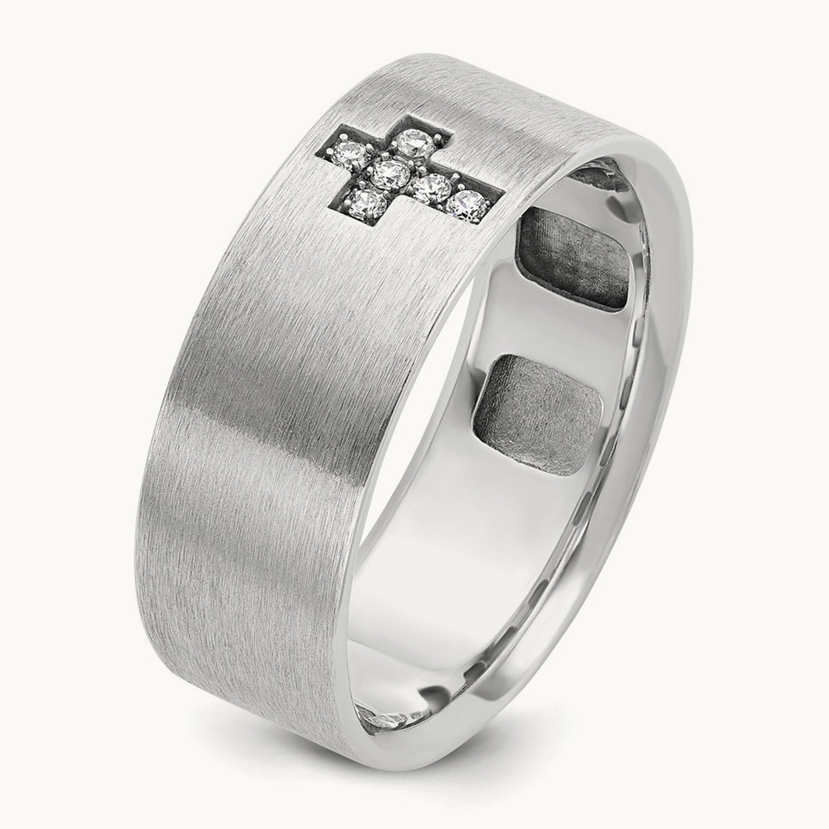 Cross Men's Ring, 0.05 ct tw Lab-Grown Diamond