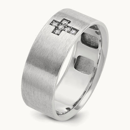 Cross Men's Ring, 0.05 ct tw Lab-Grown Diamond