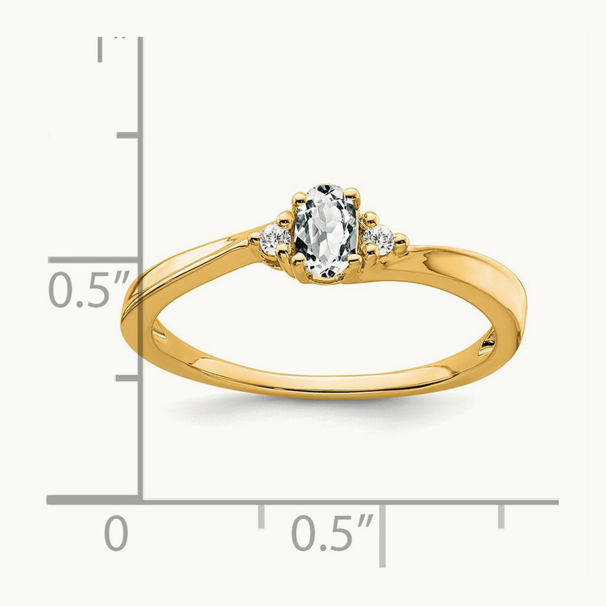 Topaz and Diamond Ring — 14K Yellow Gold, 7