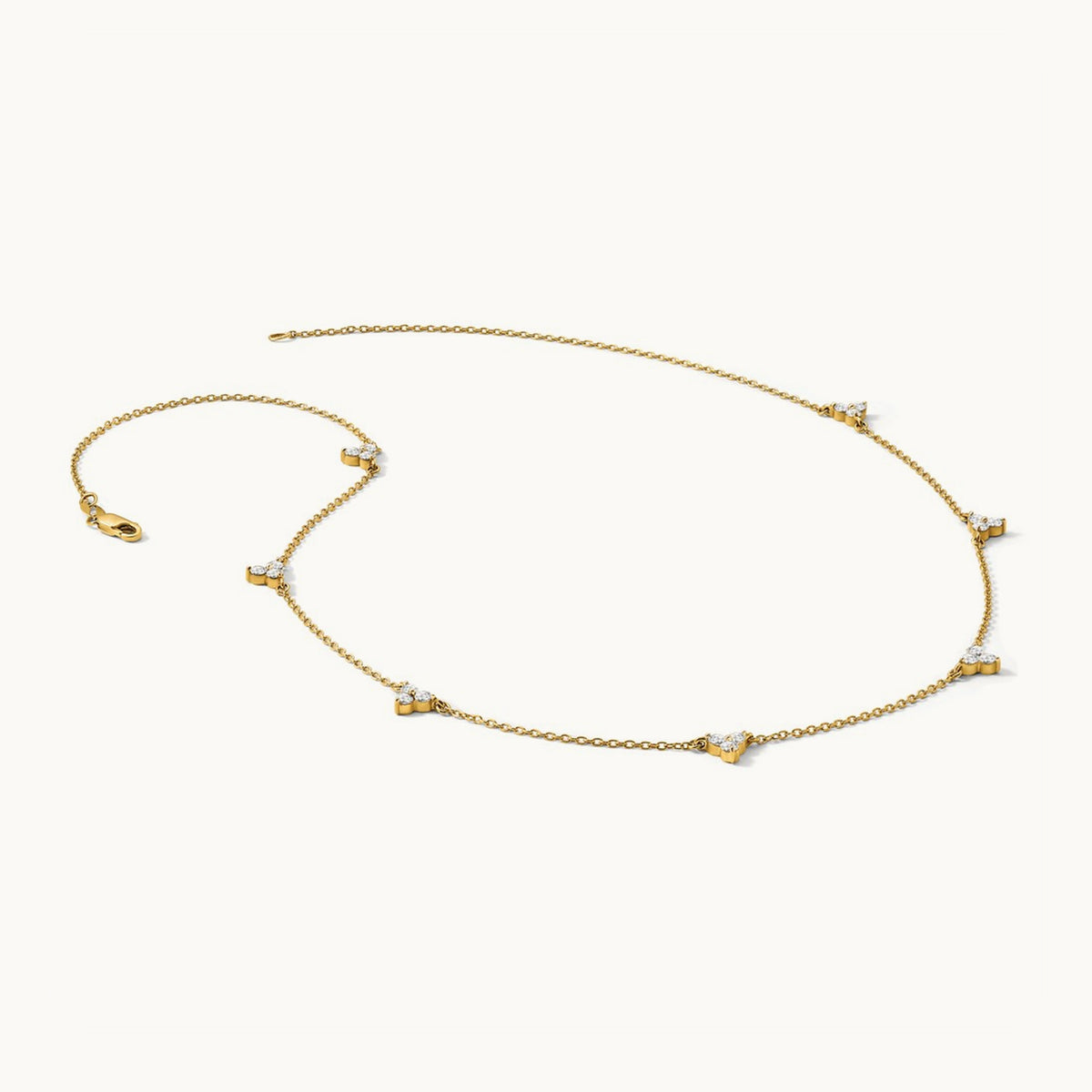 Diamond Multi Station 18 inch Necklace, 14K